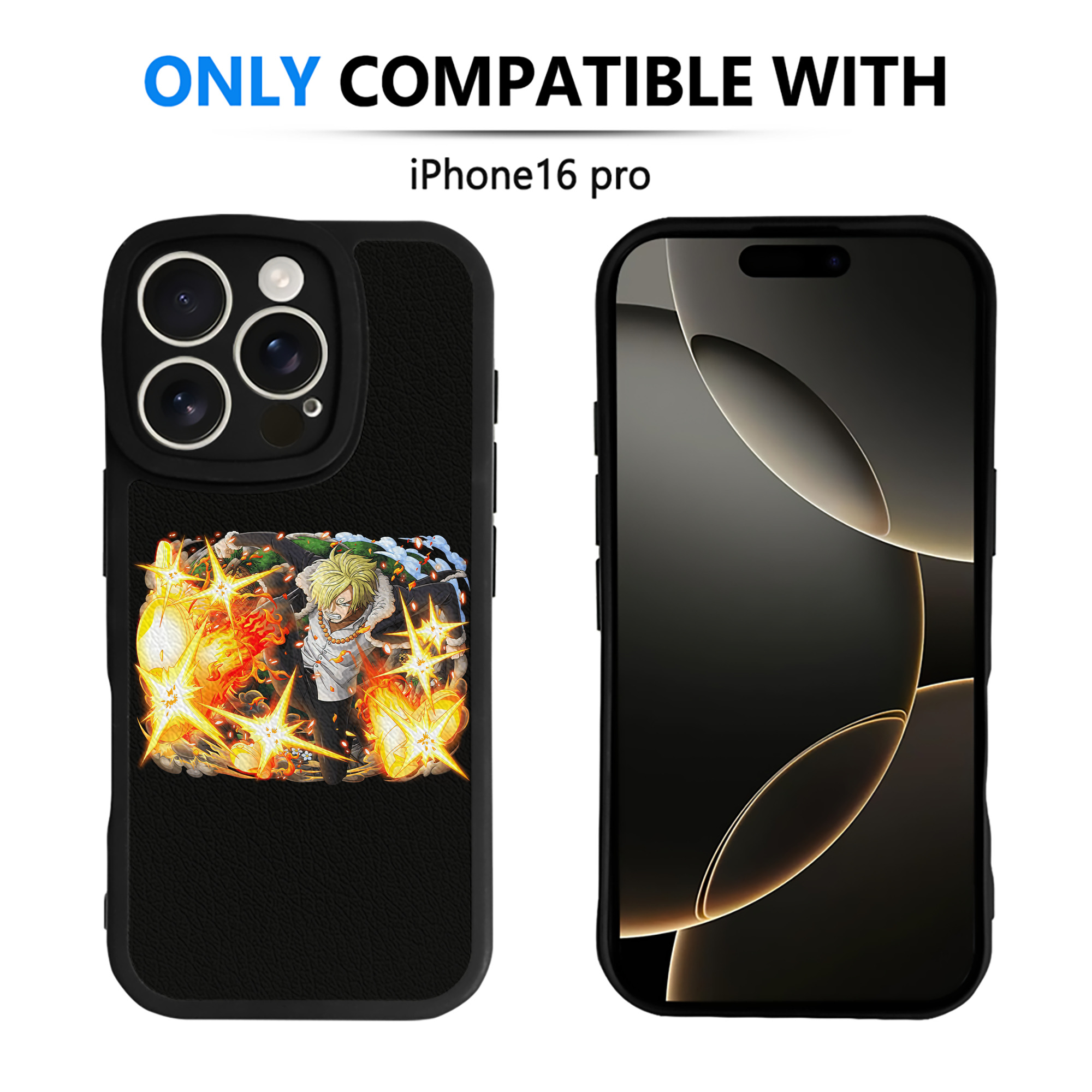 （画像用） ワンピース サンジ ONE PIECE Sanji 【iPhone 16シリーズ対応】シリコンスマホケース（レザー調） 材質：シリコン